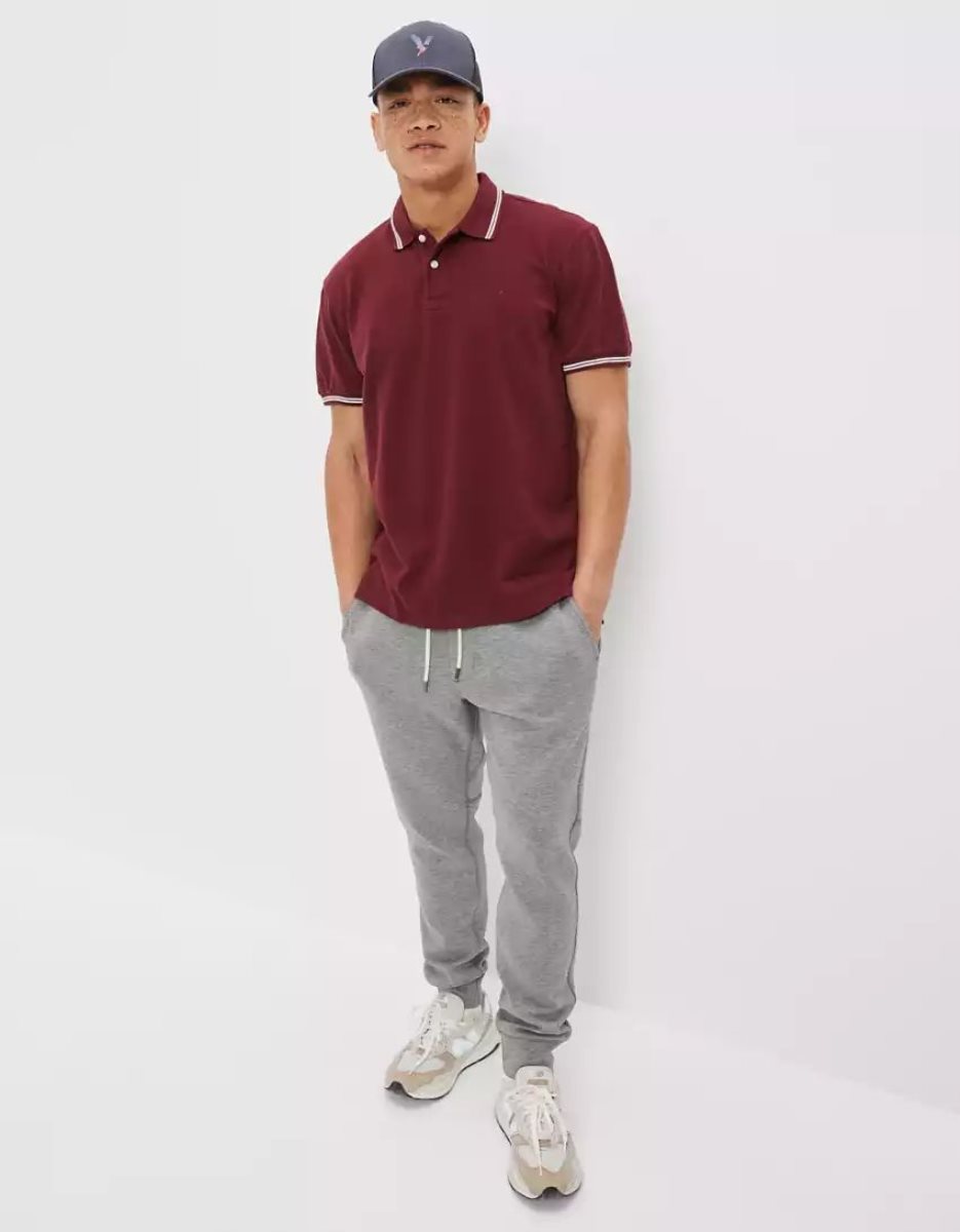 Polos American Eagle AE Super Soft Legend Pique Bordeaux Homme | MQN-63697357